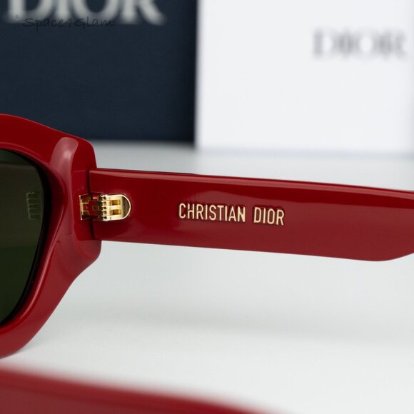 BRAND NEW Dior DIORSIGNATURE B1U 35C0 Shiny Red Green Women Butterfy Sunglasses - Picture 8 of 11